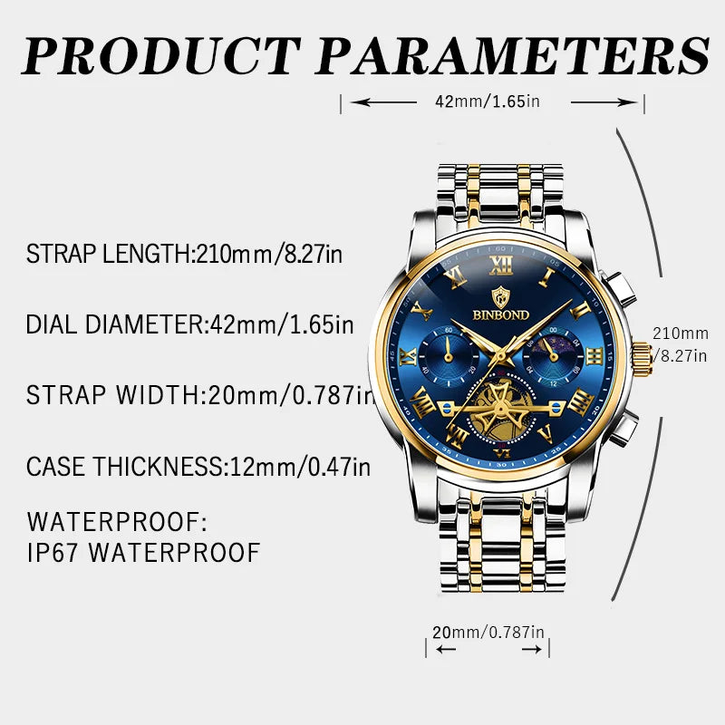 BINBOND B780 Men’s Luxury Quartz Watch