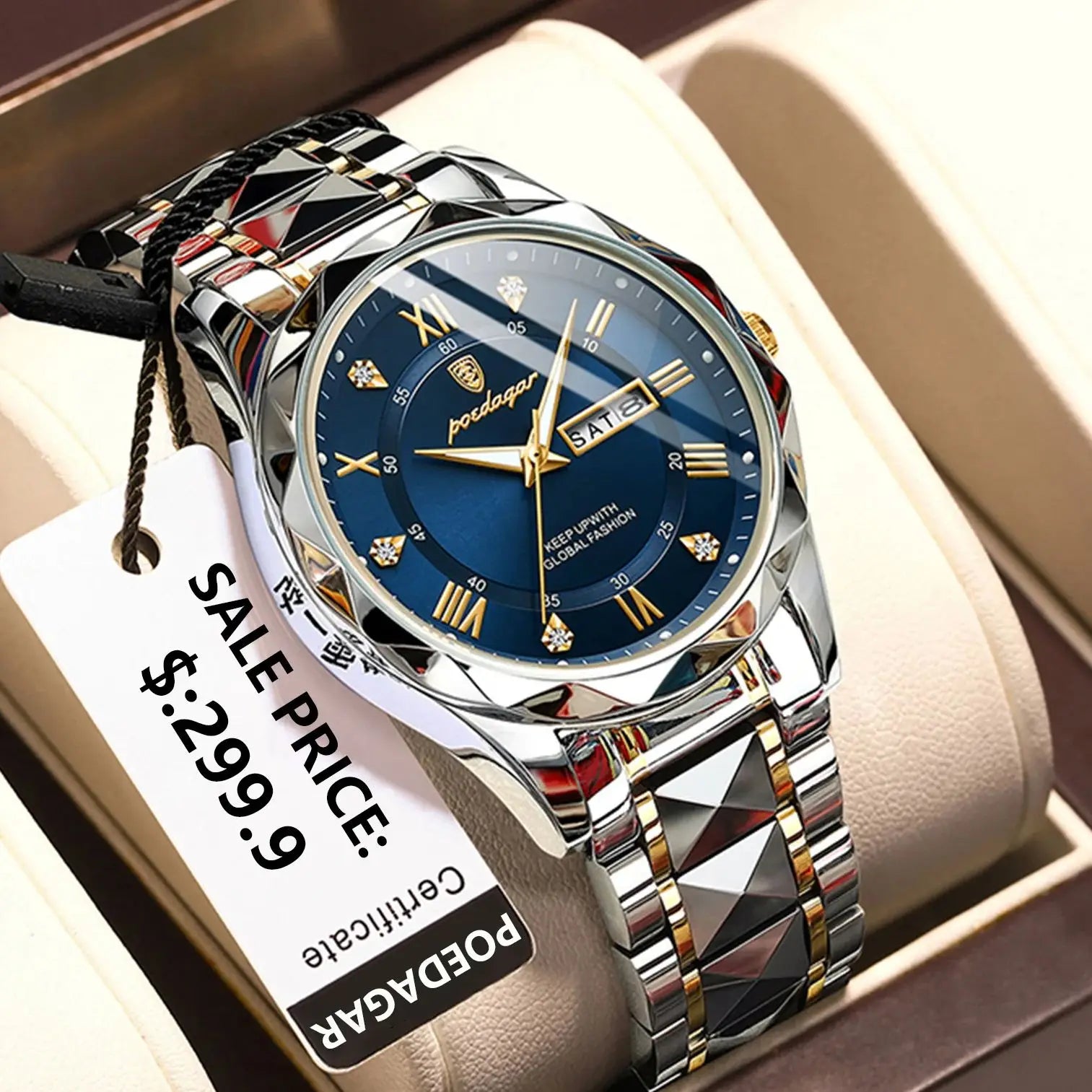 POEDAGAR Men’s Luxury Quartz Watch