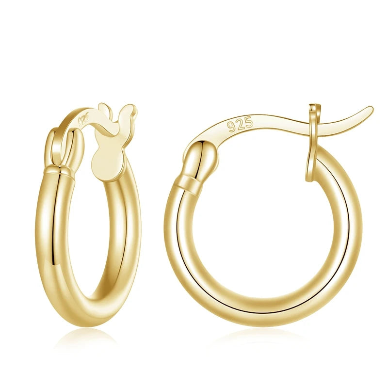 BAMOER 925 Sterling Silver Bold Classic Hoop Earring