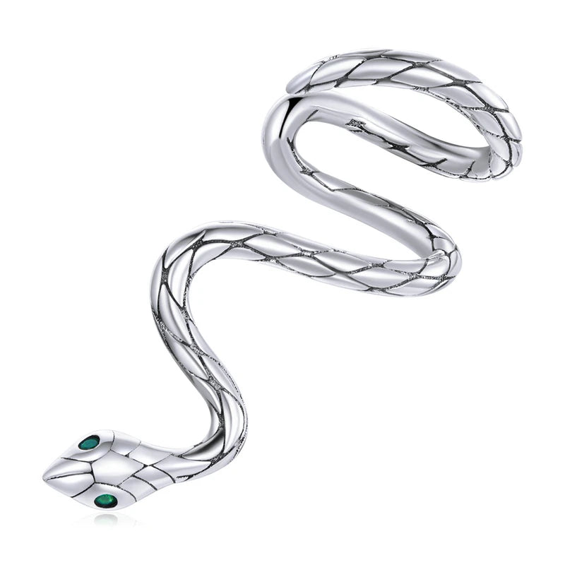 BAMOER 925 Sterling Silver CZ Mono-Earring Clip – Platinum Plated Stud for Women