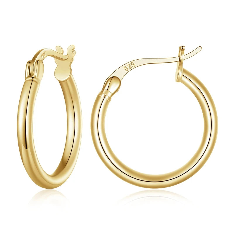 BAMOER 925 Sterling Silver Bold Classic Hoop Earring