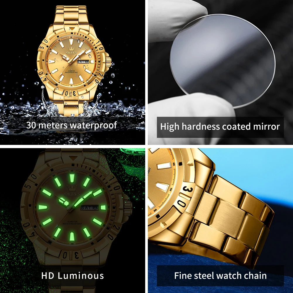 OLEVS TY717 Men’s Quartz Watch – Simple Business Design, Waterproof, Day-Date Display, Sport & Elegant Style